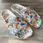 Johnny Was Mayflower Floral Butterfly Pool Slides Multicolor Women’s 8 $98 MSRP Photo 0