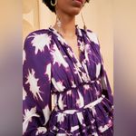 Ulla Johnson Emery Dress Cassis Blur Silk Ruffles Purple Cream Tie Dye Size 4 Photo 15