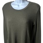 T.la Anthropologie Sage Green Waffleknit Sharkbite Hem Long Sleeve Cozy Cabin S Size undefined Photo 2