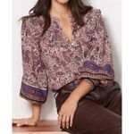 Cleobella New Samara Paisley Organic Cotton Button Down Blouse Size Small Photo 1