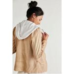 Jakett Hannah Patina Leather Jacket With White Hood Tan Size XS Photo 2