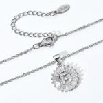 Silver Initial Crystal Pendant Necklace A Photo 6