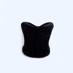 ZARA  Black velvet corset top Size Small Photo 2