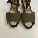 UGG  Sandals Delmar Wedge Espadrille Ankle Textured Sherpa Toe Bed Olive Green Photo 2