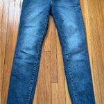 Good American exposed button fly high rise Blue medium wash raw hem Jeans 2/26 Photo 5