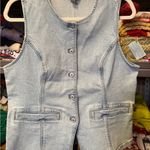 American Eagle NWT  Outfitters Light Blue Denim Vest Photo 2