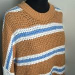 American Eagle Oversized Drop Shoulder Striped Fuzzy Cozy Knit Sweater Photo 2