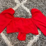 red long sleeve cropped top Photo 1