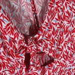 Lulus Dondi Red White Print Tie-Front Short Sleeve Romper Woman's Large Tropical Photo 5