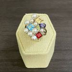 Ross Simons  Sterling Cluster Pearl and Gemstone Ring Photo 5