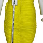 Mistress Rocks  SEXY Yellow Ruched Halter Mini Dress Size XSmall Photo 5