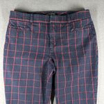 Banana Republic  Sloan Plaid Pants Womens 6 Navy Red Career Dress Trousers Crops Photo 1