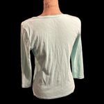 Charter Club  mint green perfectly soft Pima cotton crew neck  3/4 sleeve tee Photo 3