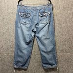 Old Navy Vintage 90s  Blue Jeans Cropped Capri Drawstring Waist Pockets Size‎ 12 Photo 6