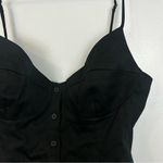 ZARA NWT Black Pleated Button Front Sleeveless Peplum Corset Cropped Top/Tank M Photo 4