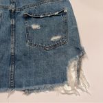ZARA ‎ Distressed Signature Denim High Waisted Mini Skirt in Classic Blue Wash XS Photo 10