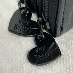 Betsey Johnson black crossbody sidebag credit card slots adjustable strap FLAWED Photo 1