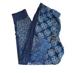 Cuddl Duds  Women's Blue Embroidered Drawstring Leggings Size Large Photo 4