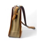 Brighton Vintage Cream Pebbled Leather Bag With Brown Croc Trim Crossbody Purse Photo 1