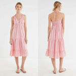 Urban Outfitters Free People Cleobella Oliver Ruffle Empire Waist Midi Dress In Pink Medium NWOT Photo 12