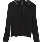 August Silk  Knit Black Beaded Cardigan & Cami Set Photo 0