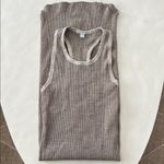 James Perse Taupe Ribbed Racerback Tank Midi Dress Size 1 / Small $245 Photo 4