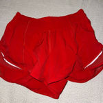 Lululemon Carnation Red Lulu 2.5” Hotty Hot Shorts Photo 0