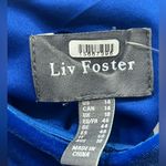 Liv Foster Velvet Strapless Gown in Canary Blue Size 14 Photo 3