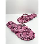 14th & Union  Womens Size 6 Pink Black Faux-leather Snake Embossed Flip-flop Sand Photo 3