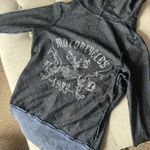 Harley Davidson Reversible Acid Washed and Black Lace Full Zip Biker Hoodie Blue Size XL Photo 7