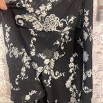 Donna Ricco Vtg New York Black White Floral Print Midi Dress Women's 14 Draped Photo 5