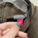 Vince Camuto Mock Neck Sleeveless Faux Suede Top Rich Chocolate Brown Small Photo 7