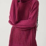 Free People Big City Knitted Turtle Neck Sweater Mulberry Garnet XS NWT (b29.12) Photo 1