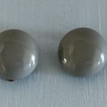 Fabulous Vintage Clip On Earrings Gray Button Style Signed W Germany Photo 0