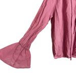 WAYF NWT Bell Sleeve Tie Front Pink Cotton Peasant Top Sz XS Castle Core Cosplay Photo 2