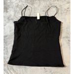Madewell NWOT  Jet Black Squareneck‎ Tank Top SZ Medium Y2K Stretch Causal Cotton Photo 2