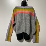 Free People See The Rainbow Wool Alpaca Eyelash Oversized Sweater Size Small Photo 4