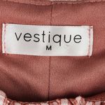 Vestique Pretty in Plaid Cropped Top with Puff Sleeves Size M Rose Pink Photo 3