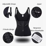 Sweat Zip Shapewear Vest Waist Trainer Tummy Control Body Shaper Black Size M Photo 2