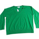 Old Navy Relaxed Vee cotton blend beach cruiser green sweater Photo 2