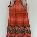 Mudd  Boho Y2K Mini Sun Dress V Neck Medium Orange Photo 6