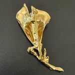 Vintage Unsigned Pale Pink Enamel Faux Pearl Calla Lily Flower Brooch 20g. Gold Photo 6
