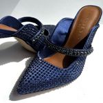 Kurt Geiger Blue Duke Drench 100 Crystal-Embellished Mules Heels Size 41 NEW Photo 1