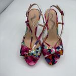 Nina  Floral Print Slingback Heels Womens 6M Multi Color Bow Stiletto Strap Party Photo 1