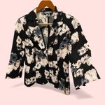 Cute black floral lightweight blazer 3/4 sleeve stretch whimsigoth coastal vamp Pink Size 8P Photo 1