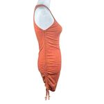 Motel Rocks Retro Orange Pink Trippy Waves Ruched Bodycon Tank Mini Dress XS Photo 4