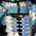 Free the Roses Colorful Crochet Hooded Cardigan Size XS/S NWT Blue Photo 3