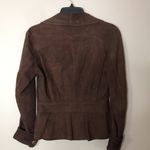 Ladies brown bottom down leather top size small Photo 9