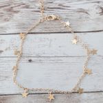 Gold Tone Anklet with Star Charms Photo 1