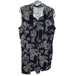 Ann Taylor  Black Cream Paisley Print Romper Sleeveless‎ Collared 12 Photo 1